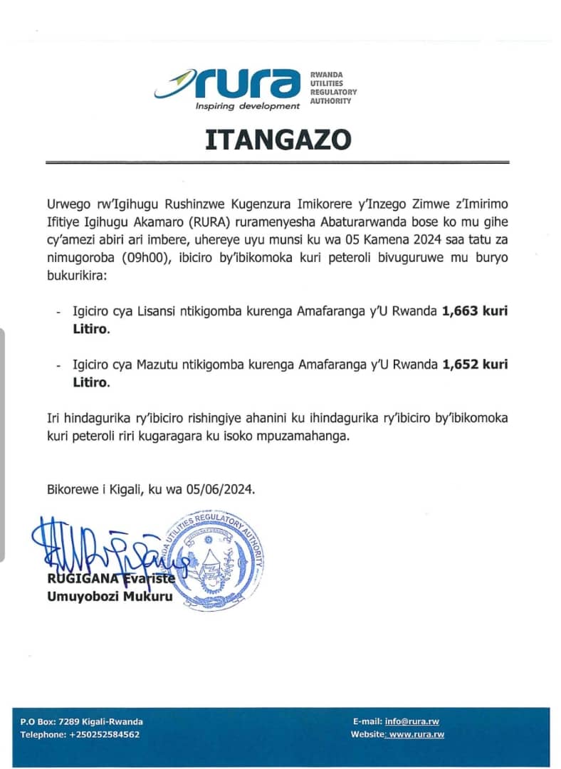 Rwanda: Hashyizweho igiciro gishya cya Esanse na Mazutu